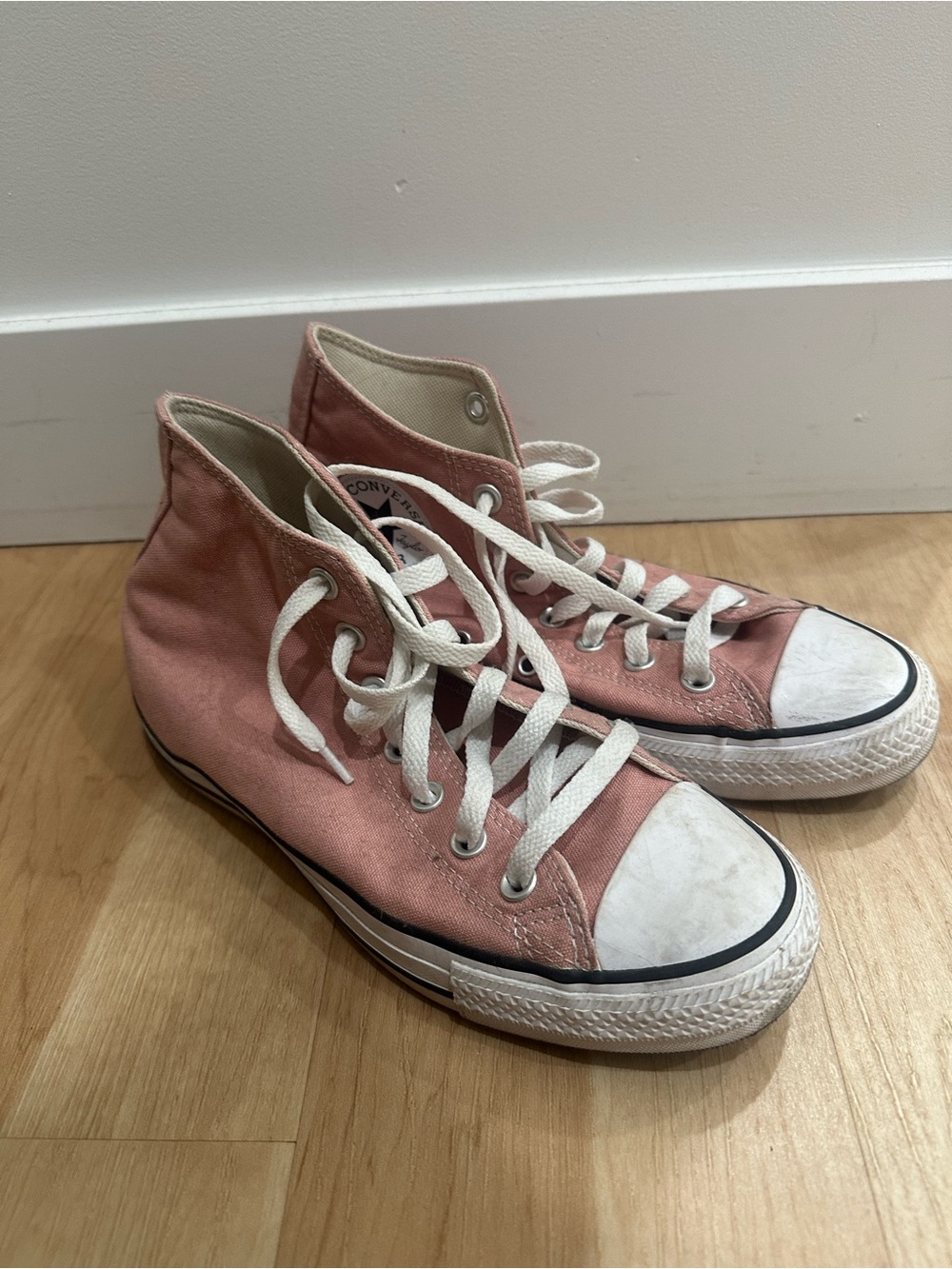 Converse High Top Canvas Sneakers - Dusty Rose and White